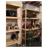 2 shelves of Christmas decor