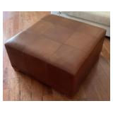 36" square leather ottoman