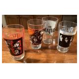 4 Beatles glasses