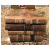 4 Leather bound books