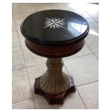 Decorative side table with inlay --18" diameter