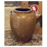 Studio pottery pot with handles