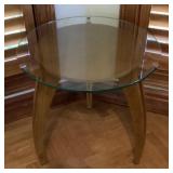 24" Round glass top side table