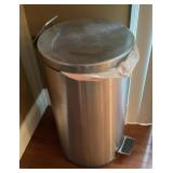 Round stainless steel step-on trash can