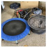 Mini trampoline, fire pit, etc, cleanup