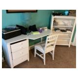 Desk and bookshelf