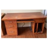 Computer desk with contents