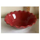 Red ruffle edge Emile Henry bowl