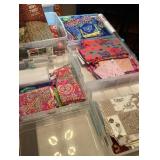 5 tubs of quilt fabric