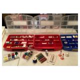 Sewing thread in 3 organizers