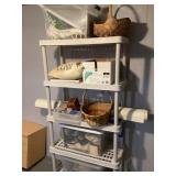 6 foot plastic shelf + contents