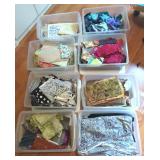8 totes of fabric