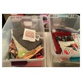 2 totes filled with fabric