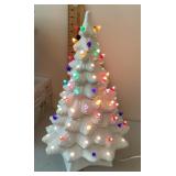 White ceramic lighted Christmas tree