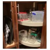 Contents of 2 lower kitchen cabinets