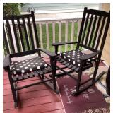 Pair of wood porch rockers