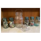 Old canning jars and contents