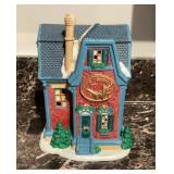 Dickens music shop lighted building