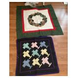 2 quilted wall hangings