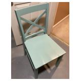 Pale aqua wooden kitchen chair