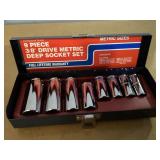 9-piece metric 3/8" drive deep well sockets