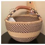 Hand woven elephant grass basket