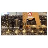 5 Brass candle holders