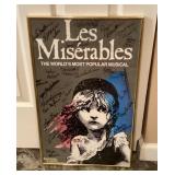 Autographed Les Miserables poster --14x22