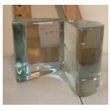 Glass block bookends