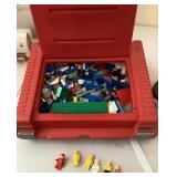 Vintage Lego bricks in plastic storage