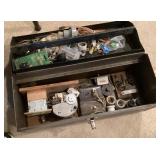 Large metal toolbox plus contents