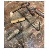 Group of hay hooks