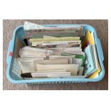Bin of unused greeting cards