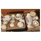 2 flats of porcelain/china pieces