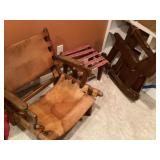 Setca leather chair and rocker + table