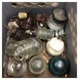 Tote of glass and ceramic insulators
