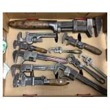 Flat of pipe wrenches