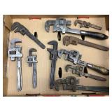 Flat of pipe wrenches