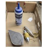 2 plumb bobs and a chalk line