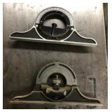 2 protractor heads with levels