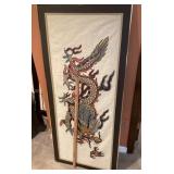 Large dragon painted on rice paper?