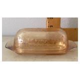 Carnival glass butter dish