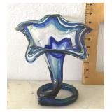 Art glass trumpet vase