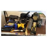 Group of flashlights and small electronics