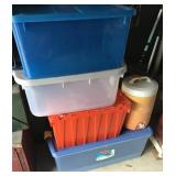 4 totes and a cooler