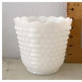 Fire King milk glass hobnail vase