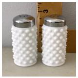 Fenton milk glass hobnail salt and pepper shakers