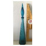 Blue glass genie bottle decanter