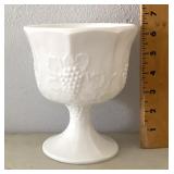 Indiana Glass Harvest Grape milk glass compote