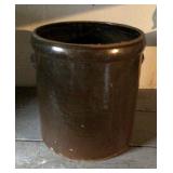 Brown salt glaze crock